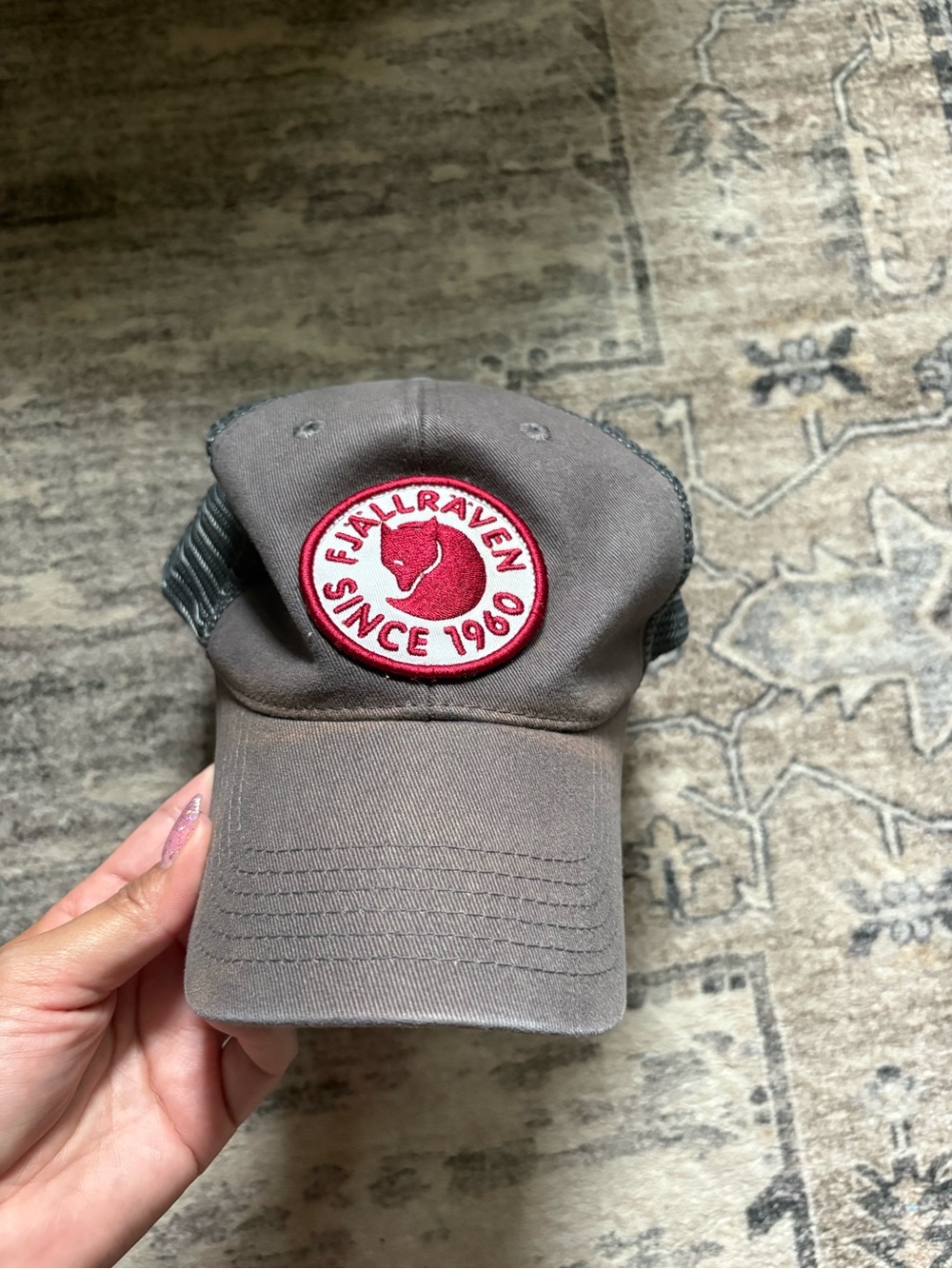 Fjallraven 1960 Logo Langtradarkeps Snapback Hat gray baseball cap hat - Picture 7 of 7